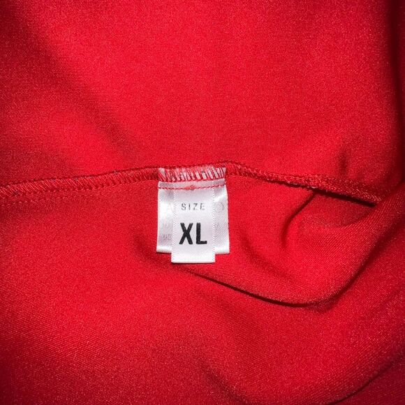 AUQCO Blazer Womens XL Red Tomatogirl Asymmetrical Collared Open Front Jacket - Picture 9 of 11